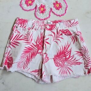 Kensie High Rise Vintage Luxe Palms Cut-offs Size 6/28